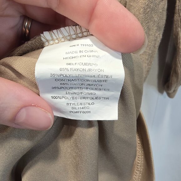 Fig & Flower Flowy Brown Dress Size Large Embroidered Paisley Sea Shell Buttons - Picture 4 of 12